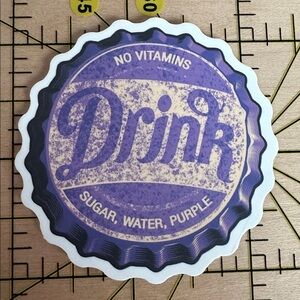 💜13/$13 +Bundle Sticker Sale| Grape Soda Pop Cap Waterproof Sticker